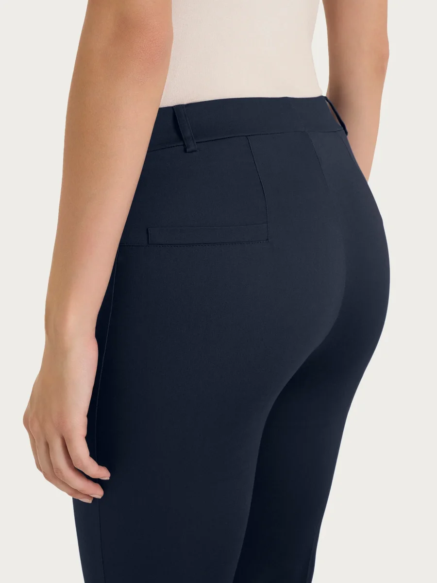 Pantalone flare alla caviglia in Satin Power - Bleu - immagine 4