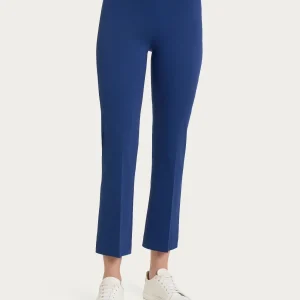 Pantalone flare alla caviglia in Satin Power - Blueberry