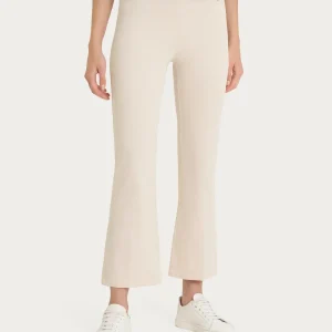 Pantalone flare alla caviglia in Satin Power - Champignon