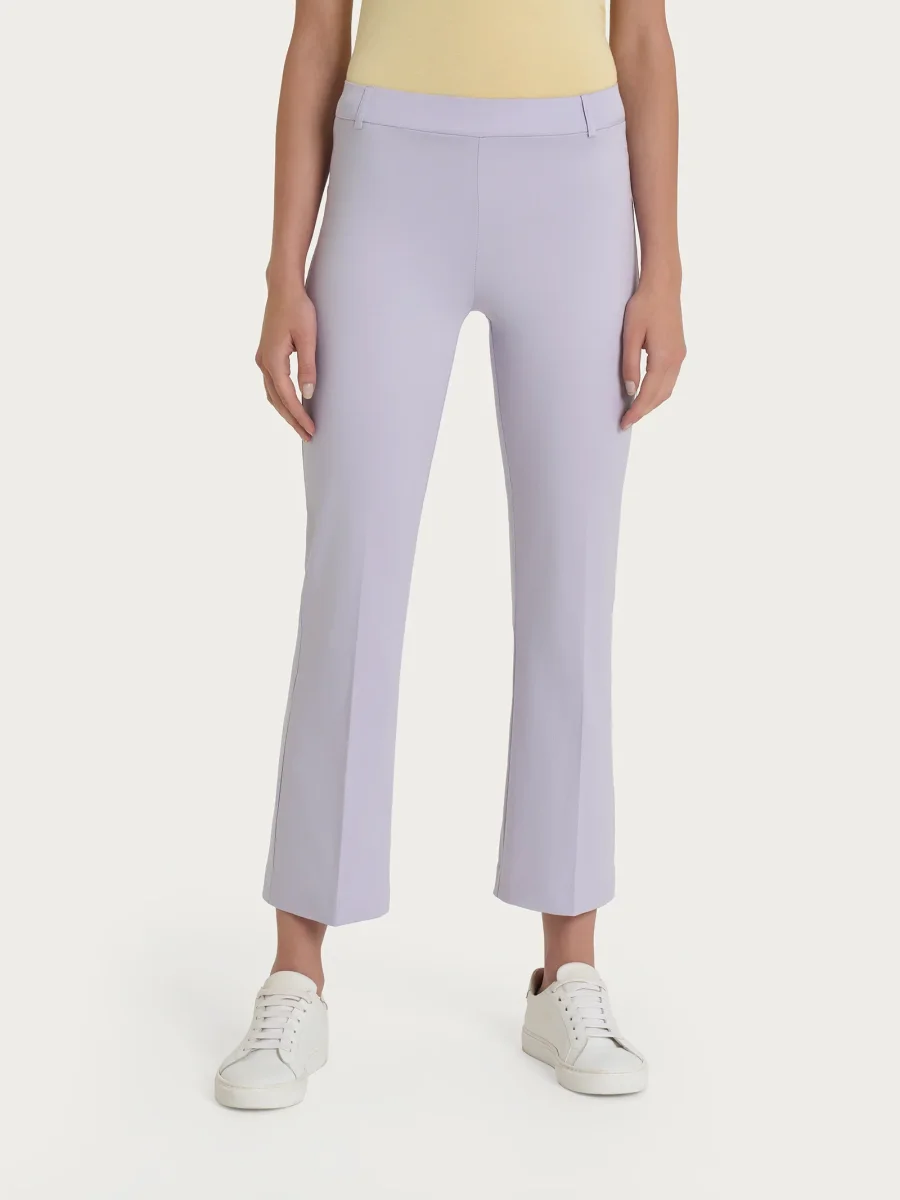 Pantalone flare alla caviglia in Satin Power - Thistle
