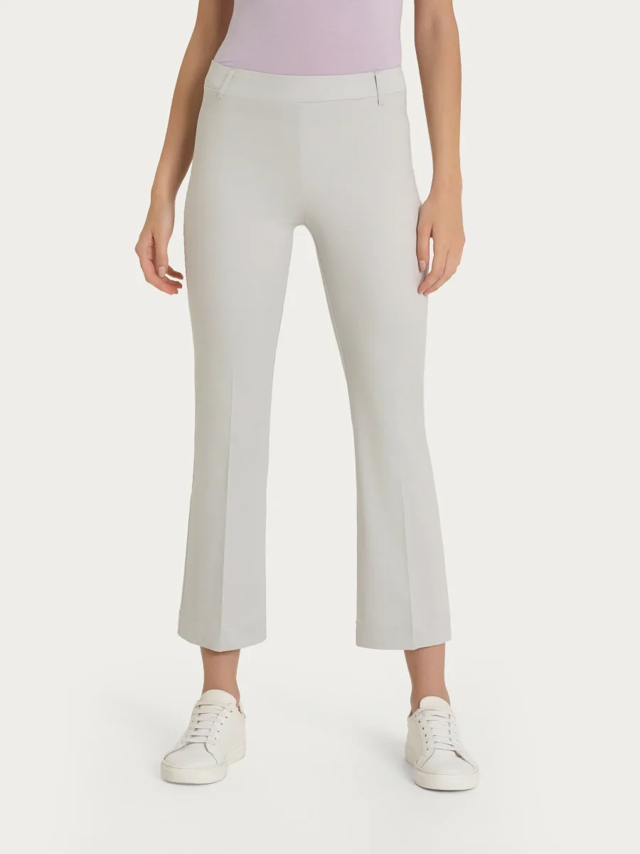 Pantalone flare alla caviglia in Satin Power - Dawn Blue