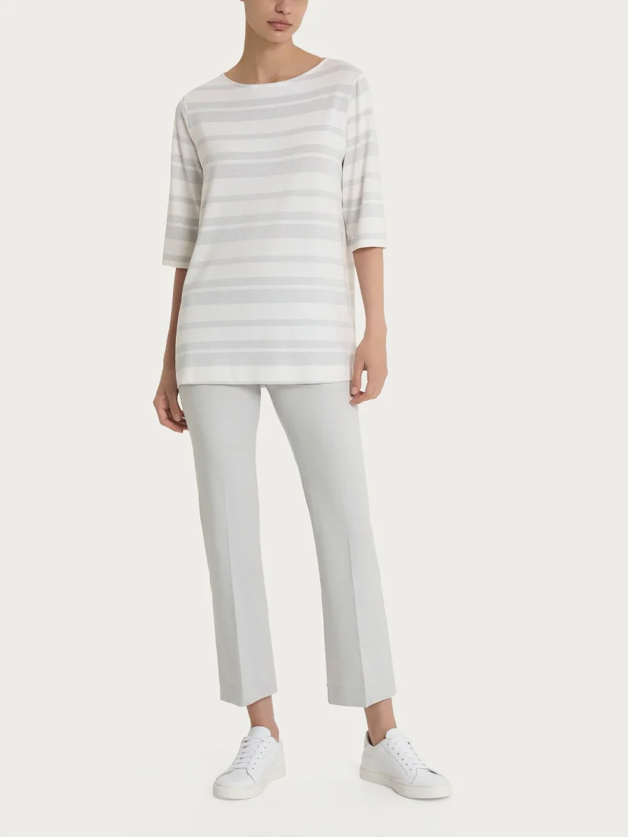 Pantalone flare alla caviglia in Satin Power - Dawn Blue - immagine 5