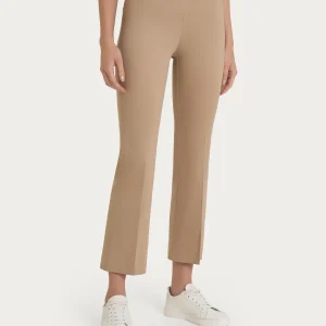 Pantalone flare alla caviglia in Satin Power - Warm Taupe