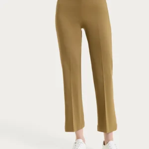 Pantalone flare alla caviglia in Satin Power - Dull Gold