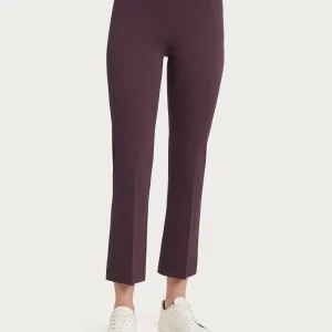 Pantalone flare alla caviglia in Satin Power - Raisin