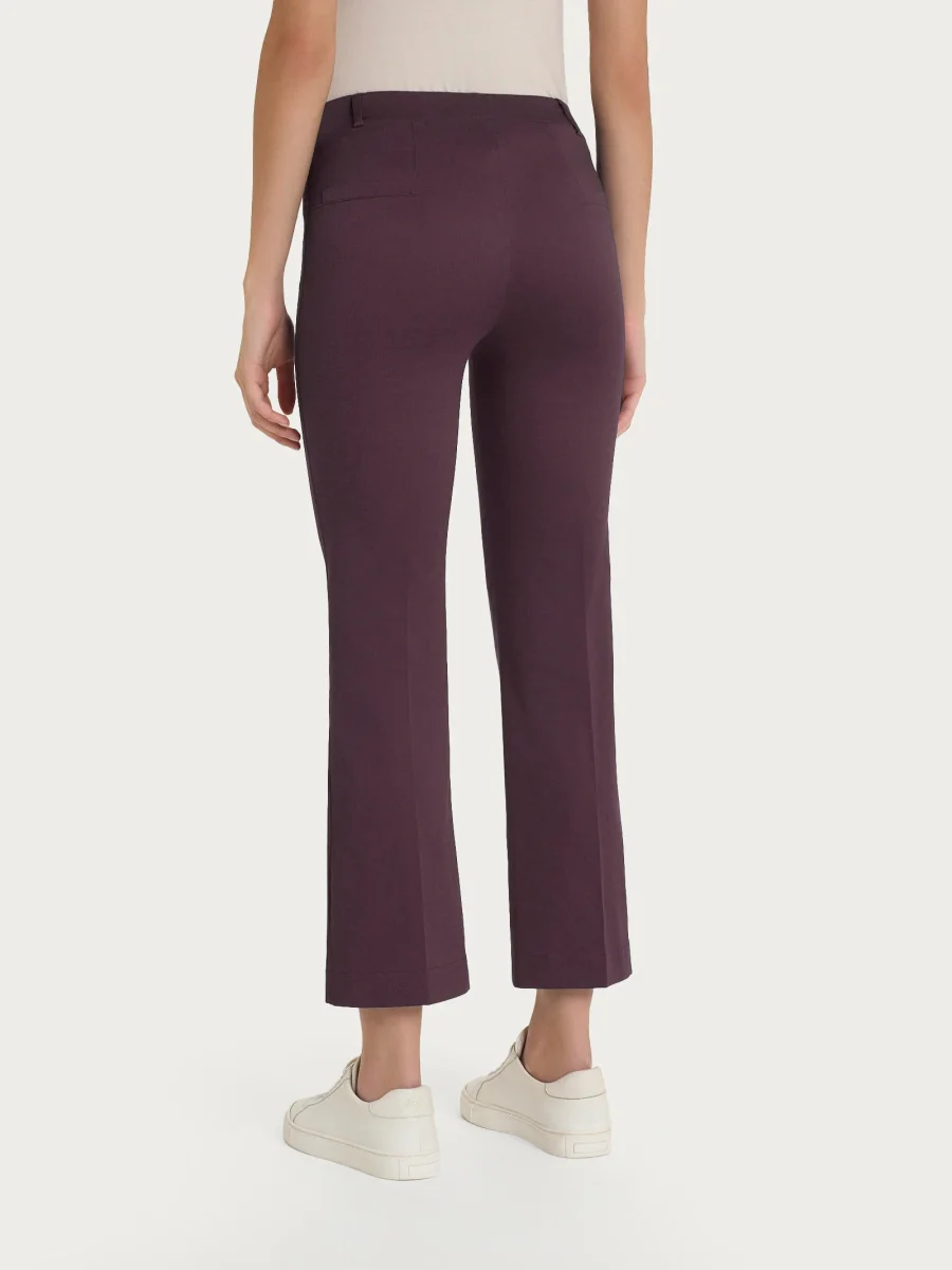 Pantalone flare alla caviglia in Satin Power - Raisin - immagine 3