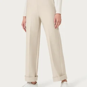 Pantalone ampio con tasche in Compact Light - Champignon