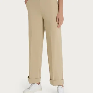 Pantalone ampio con tasche in Compact Light - Irish Cream