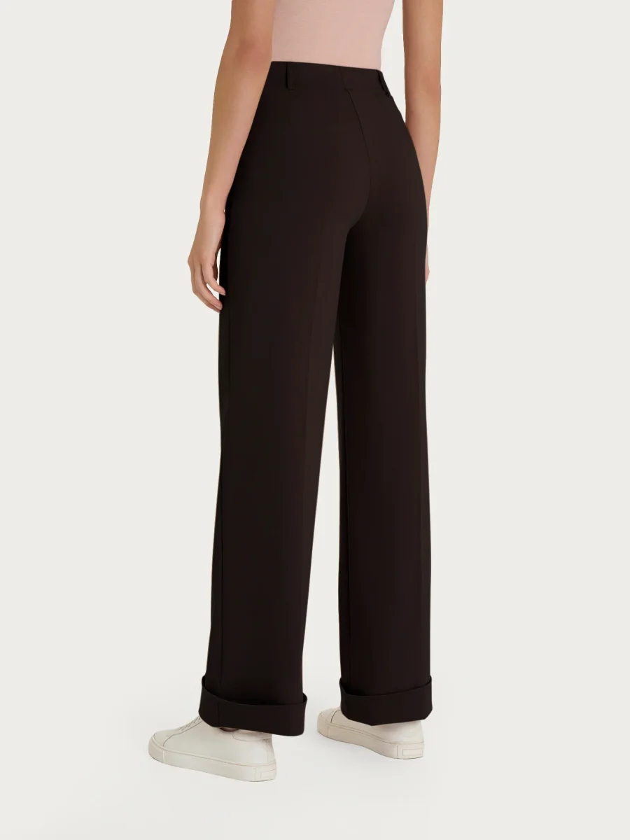 Pantalone ampio con tasche in Compact Light - Chocolate Torte - immagine 3