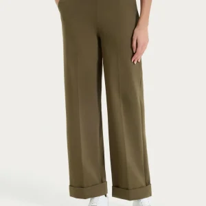 Pantalone ampio con tasche in Compact Light - Dark Olive
