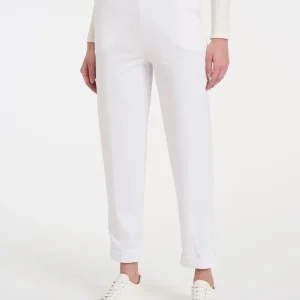 Pantalone a carota con tasche in Compact Light  - Bianco