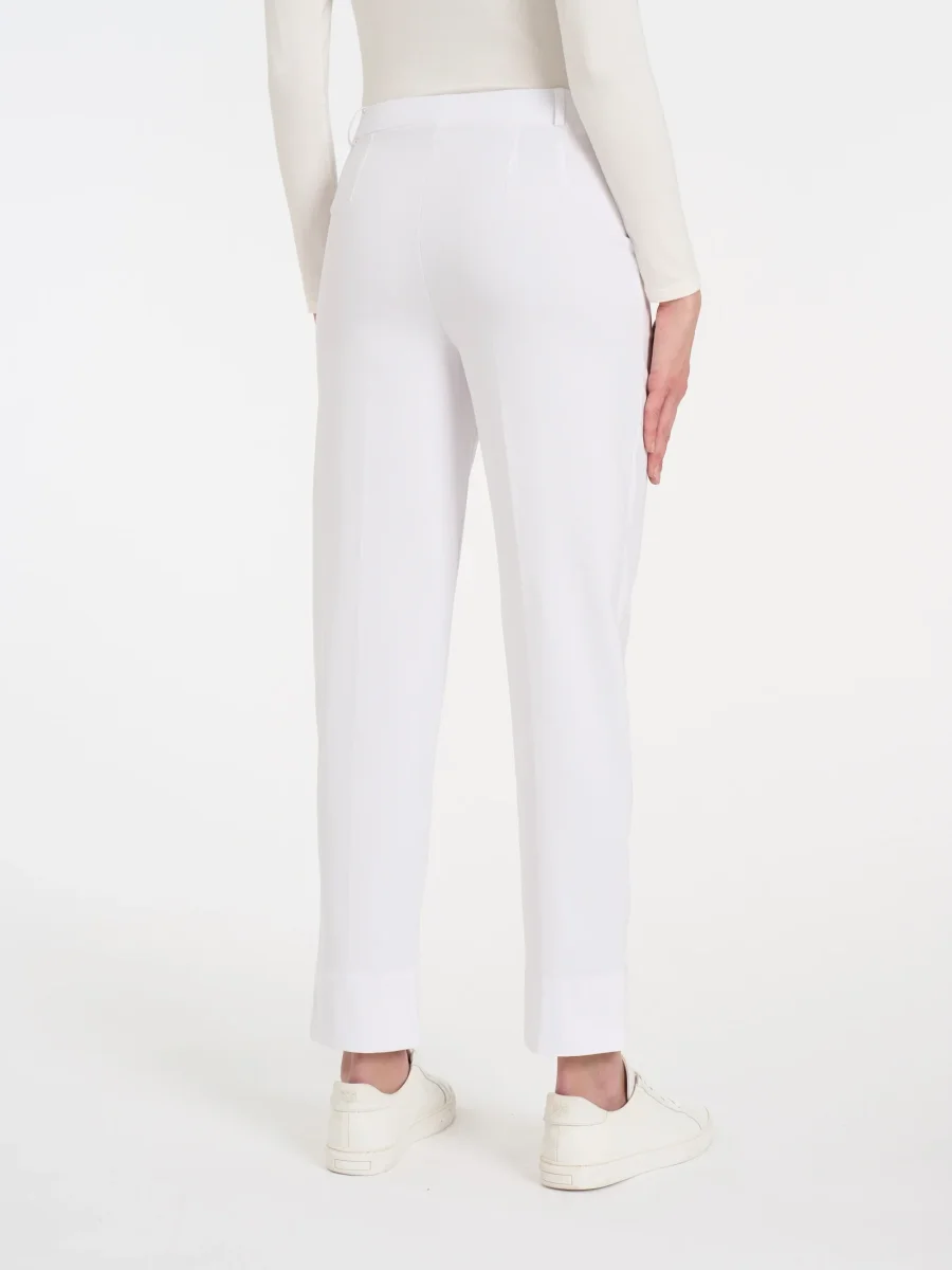 Pantalone a carota con tasche in Compact Light - Bianco - immagine 5