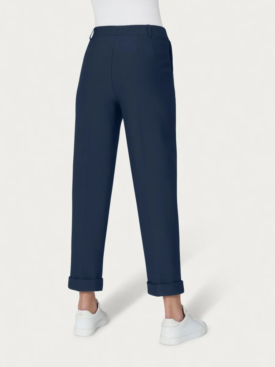 Pantalone a carota con tasche in Compact Light - Bleu - immagine 3