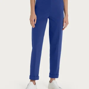 Pantalone a carota con tasche in Compact Light  - Blueberry
