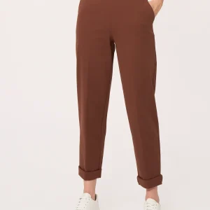 Pantalone a carota con tasche in Compact Light  - Cappuccino