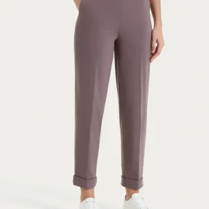 Pantalone a carota con tasche in Compact Light - Plum Truffle