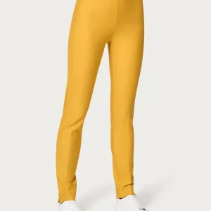 Pantalone a sigaretta con spacchetti in Compact - Golden Spice