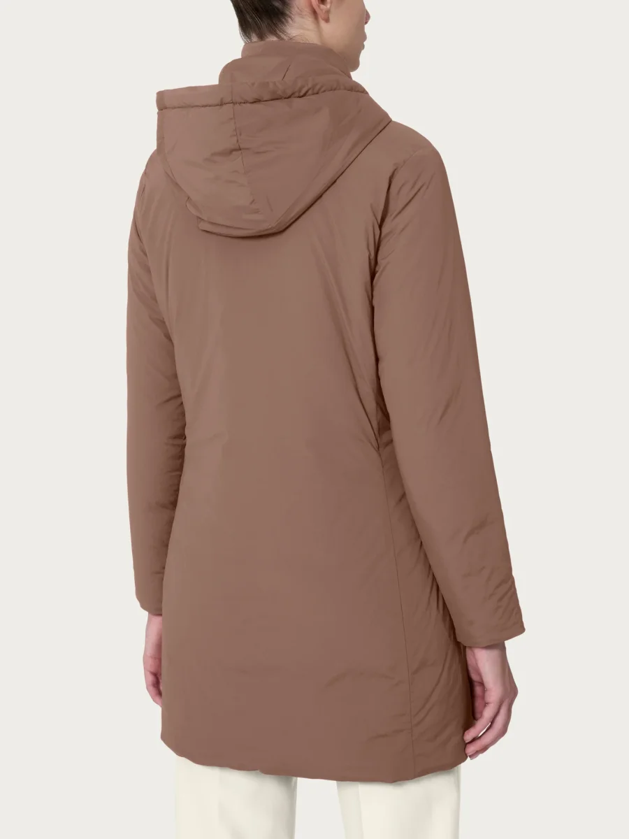 Piumerino lungo 150 grammi imbottito in lana con cappuccio - Pine Bark - immagine 3