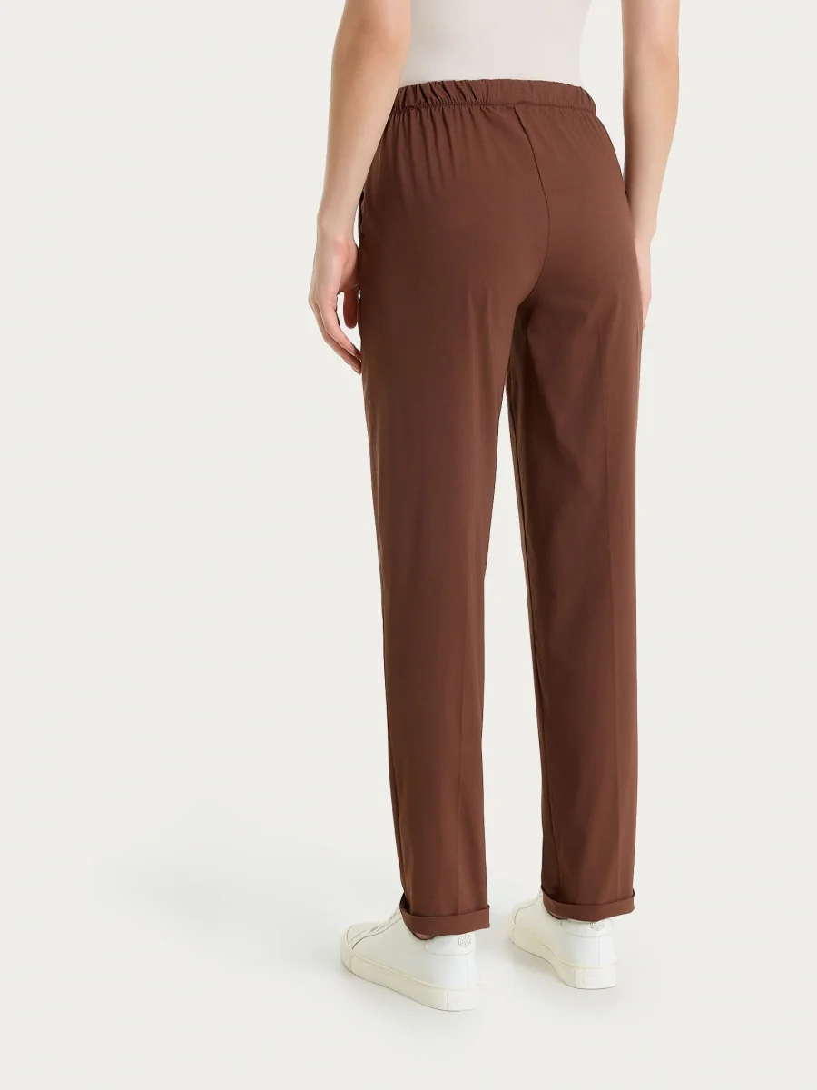Pantalone jogger con tasche in Super Fresh - Cappuccino - immagine 4