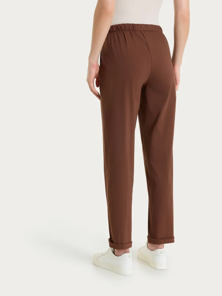 Pantalone jogger con tasche in Super Fresh - Cappuccino - immagine 5