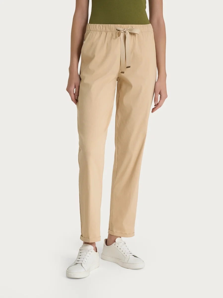 Pantalone jogger con tasche in Super Fresh - Irish Cream