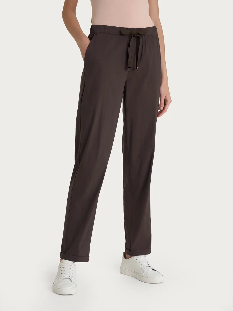 Pantalone jogger con tasche in Super Fresh - Chocolate Torte