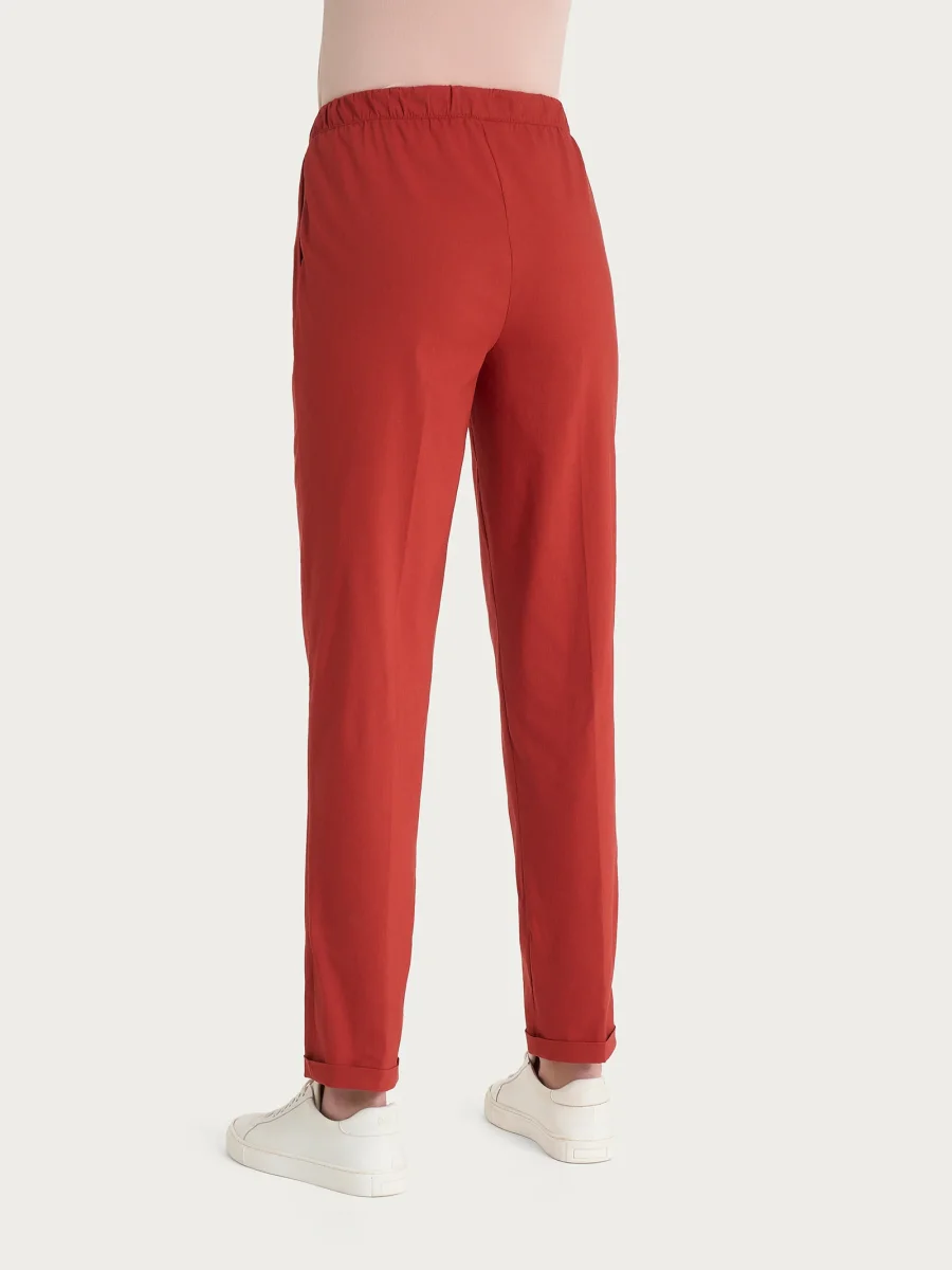 Pantalone jogger con tasche in Super Fresh - Red Ochre - immagine 3