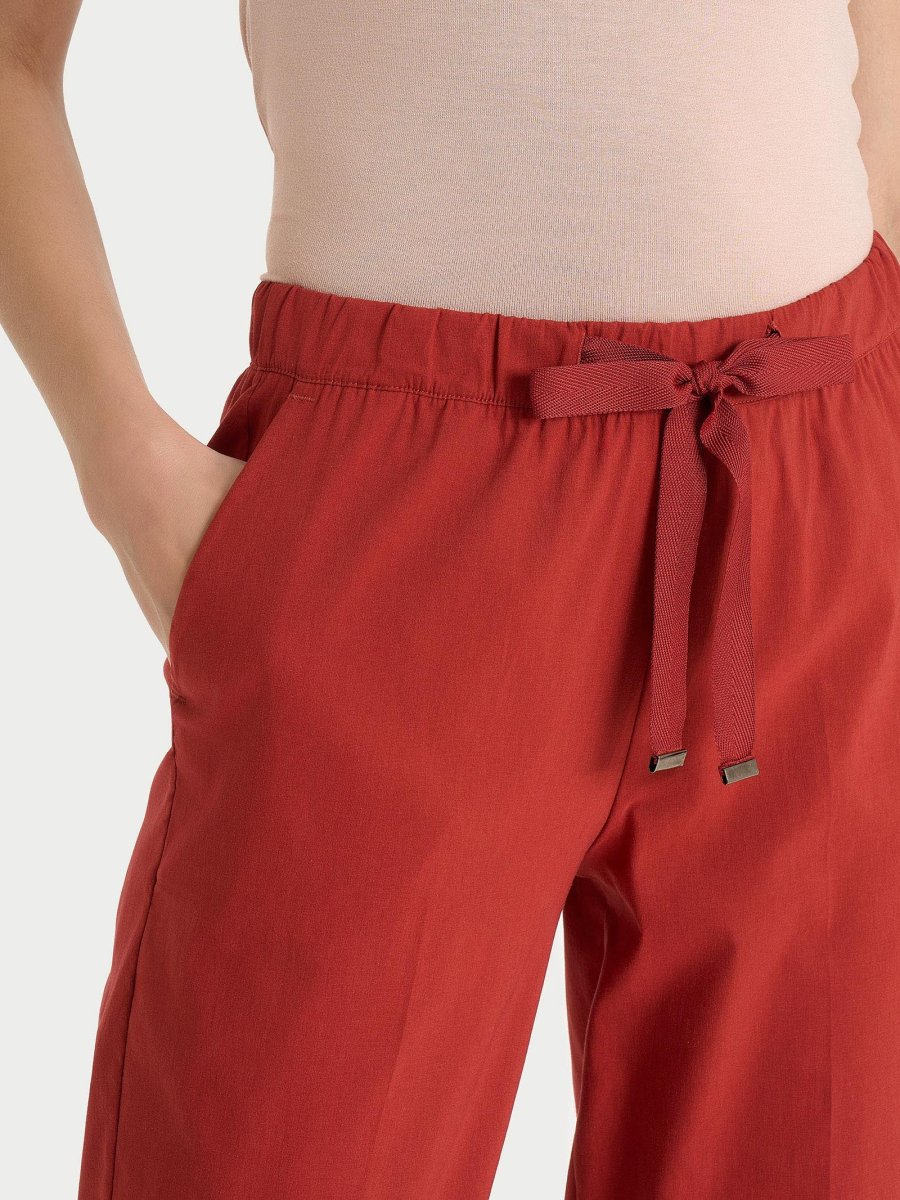 Pantalone jogger con tasche in Super Fresh - Red Ochre - immagine 4