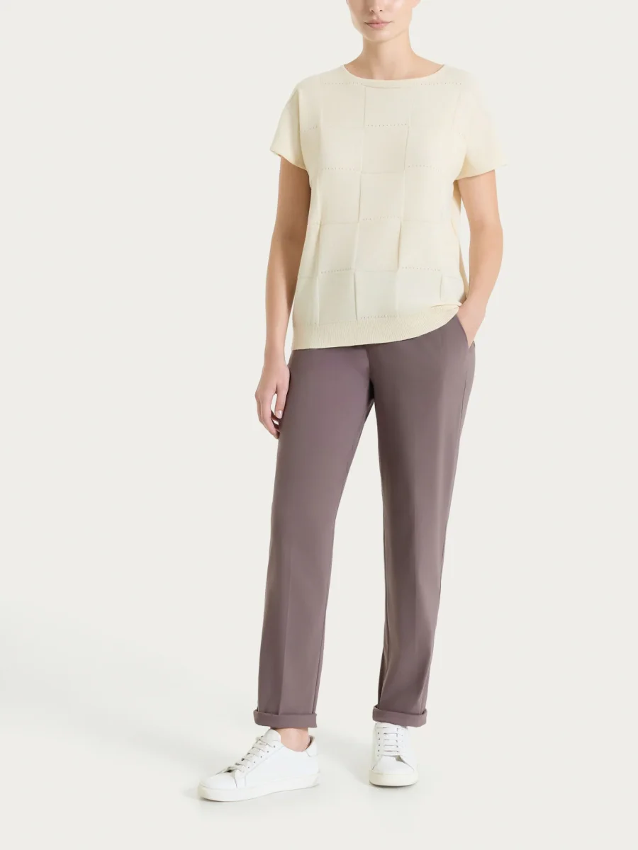 Pantalone jogger con tasche in Super Fresh - Plum Truffle - immagine 7