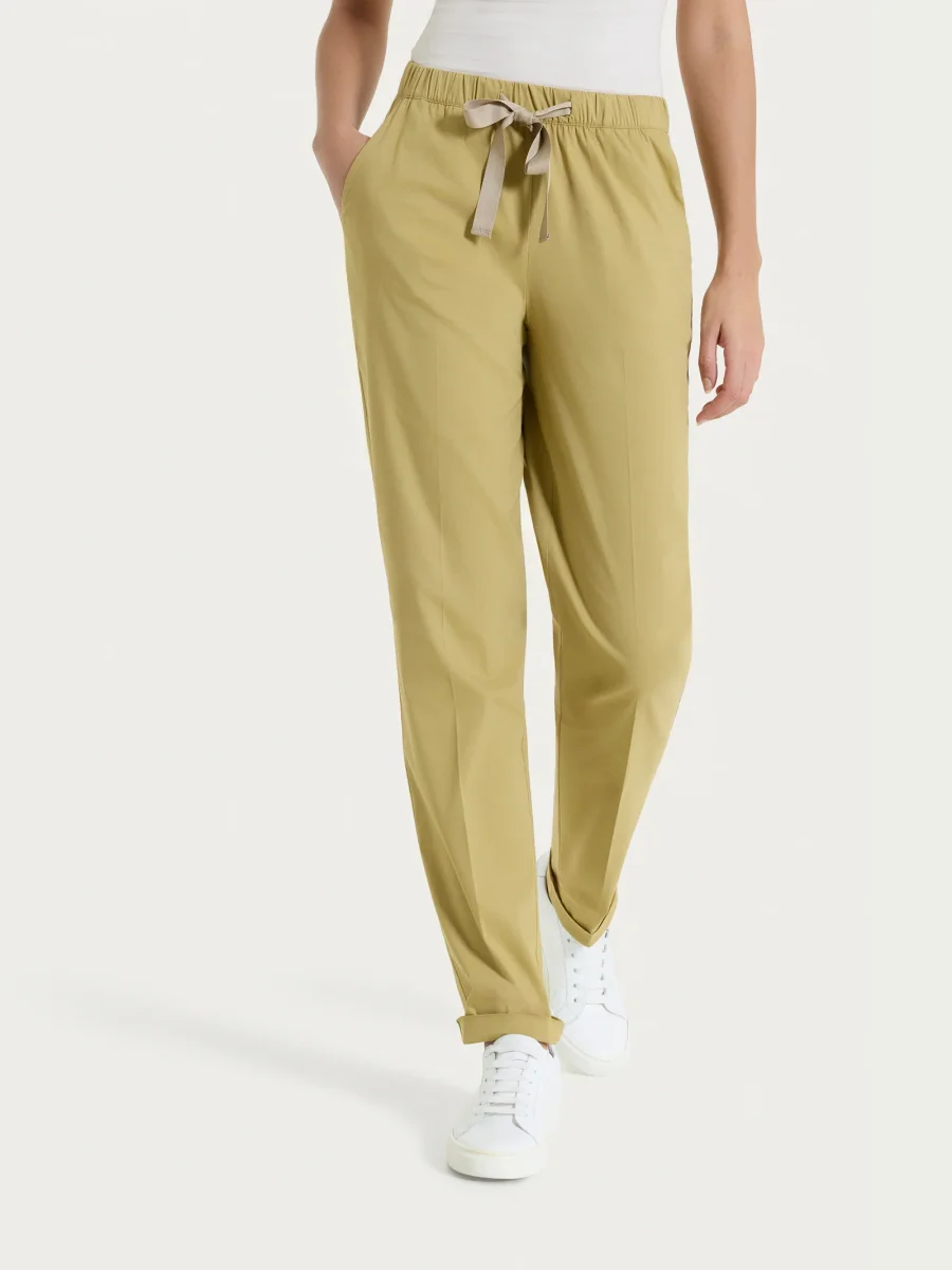 Pantalone jogger con tasche in Super Fresh - Khaki - immagine 3