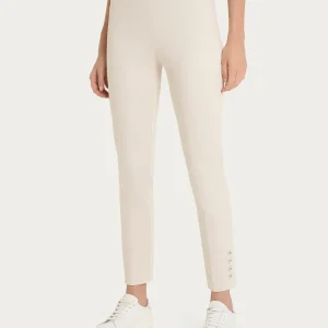 Pantalone capri con bottoni in Satin Power - Champignon