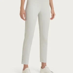 Pantalone capri con bottoni in Satin Power - Dawn Blue