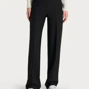 Pantalone a palazzo con tasche in Compact - Nero