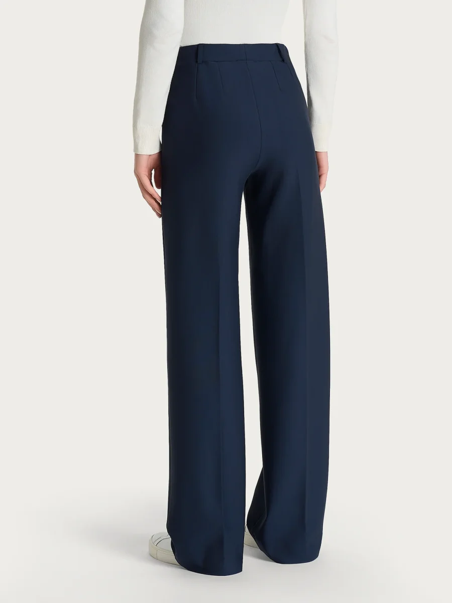 Pantalone a palazzo con tasche in Compact - Persia - immagine 3