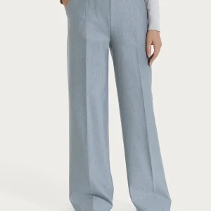 Pantalone a palazzo con tasche in Compact - Grigio Mel.