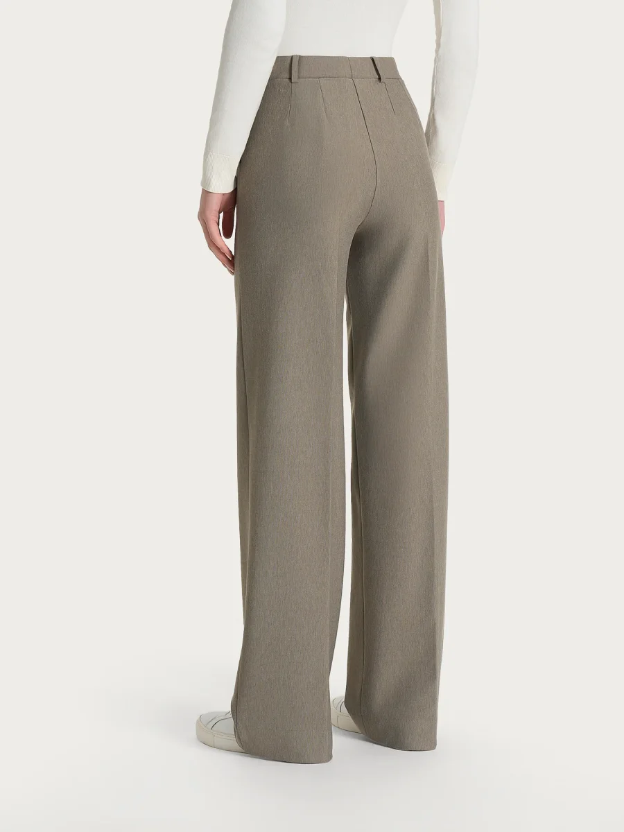 Pantalone a palazzo con tasche in Compact - Glace' Mel. - immagine 3