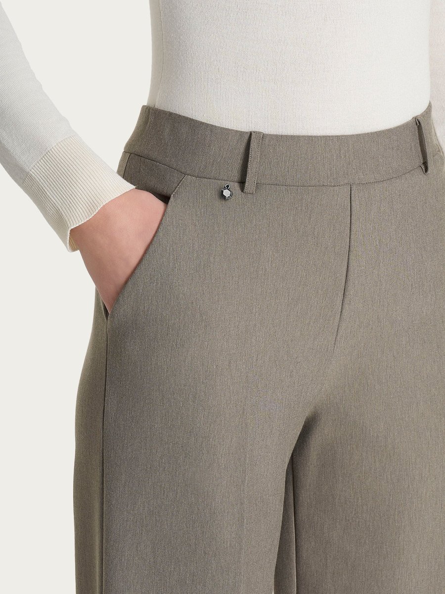 Pantalone a palazzo con tasche in Compact - Glace' Mel. - immagine 4