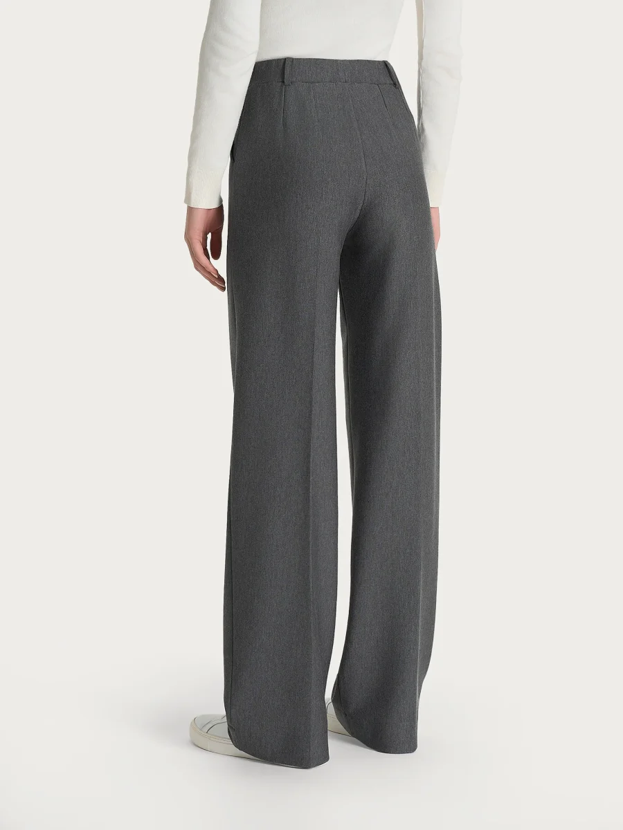 Pantalone a palazzo con tasche in Compact - Ardesia Mel. - immagine 3