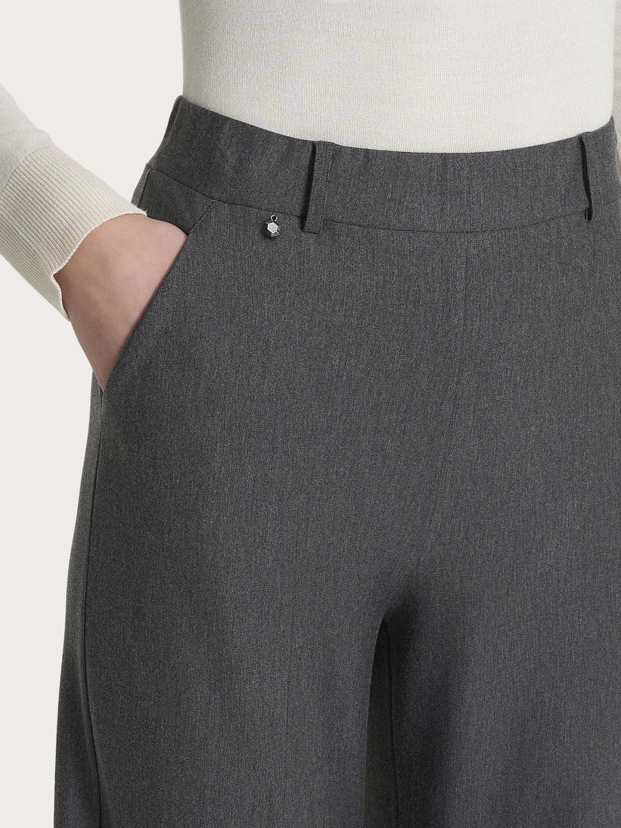 Pantalone a palazzo con tasche in Compact - Ardesia Mel. - immagine 4