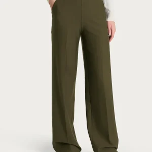 Pantalone a palazzo con tasche in Compact - Dark Olive