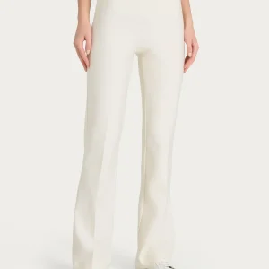 Pantalone flare in tessuto Compact - Avorio