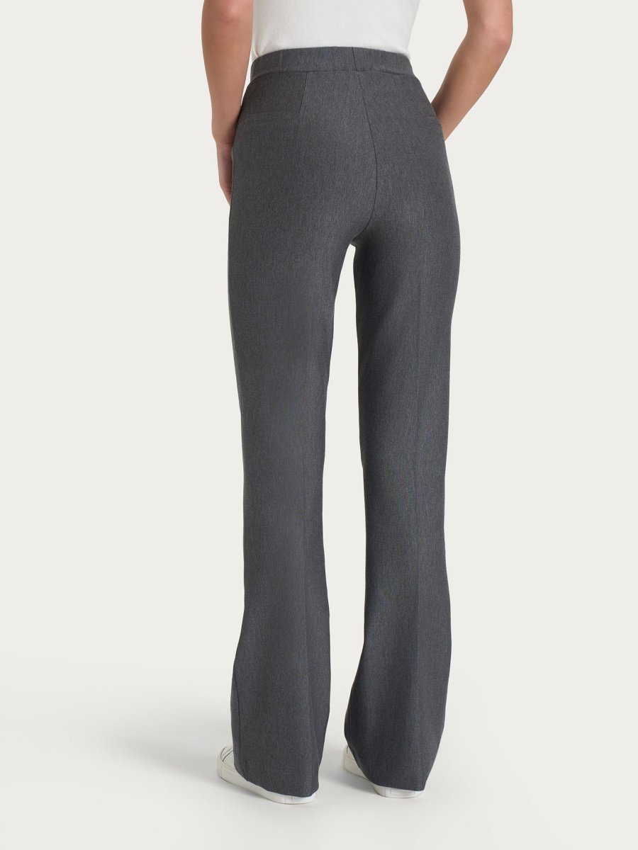 Pantalone flare in tessuto Compact - Ardesia Mel. - immagine 3