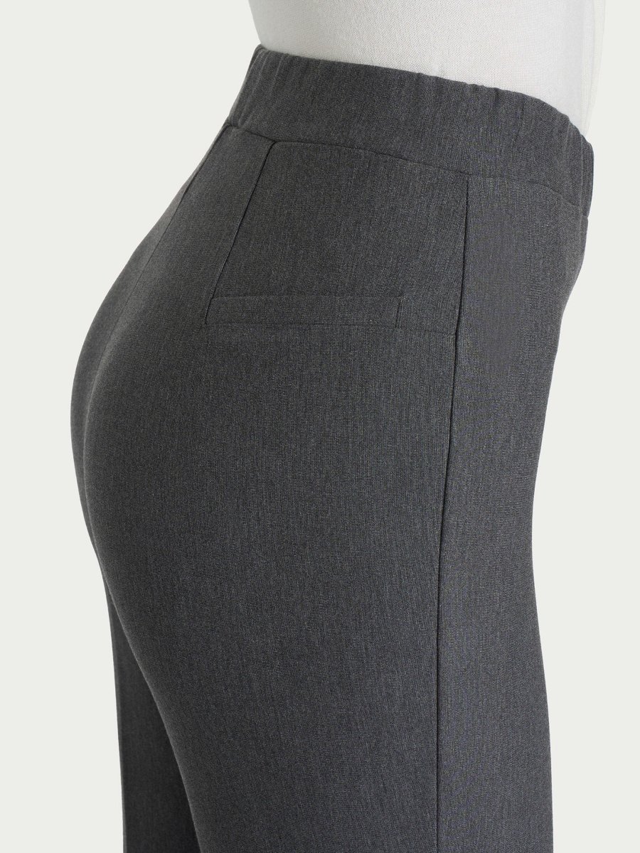 Pantalone flare in tessuto Compact - Ardesia Mel. - immagine 4