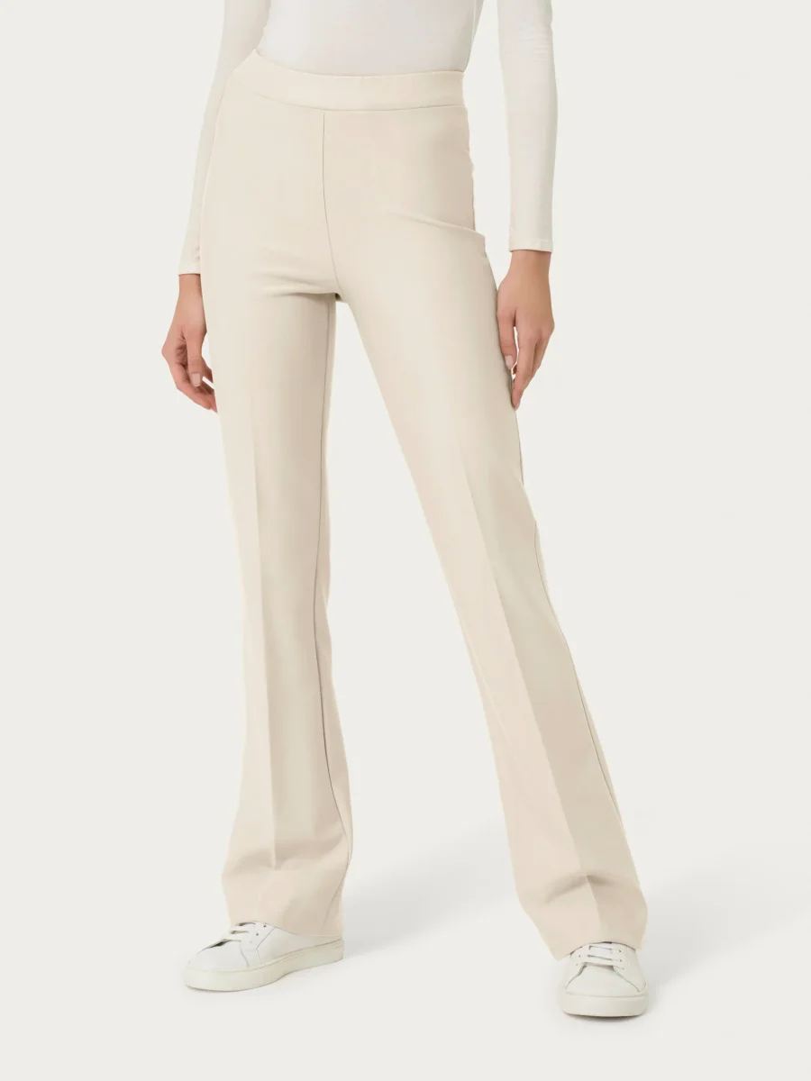 Pantalone flare in tessuto Compact - Champignon - immagine 2