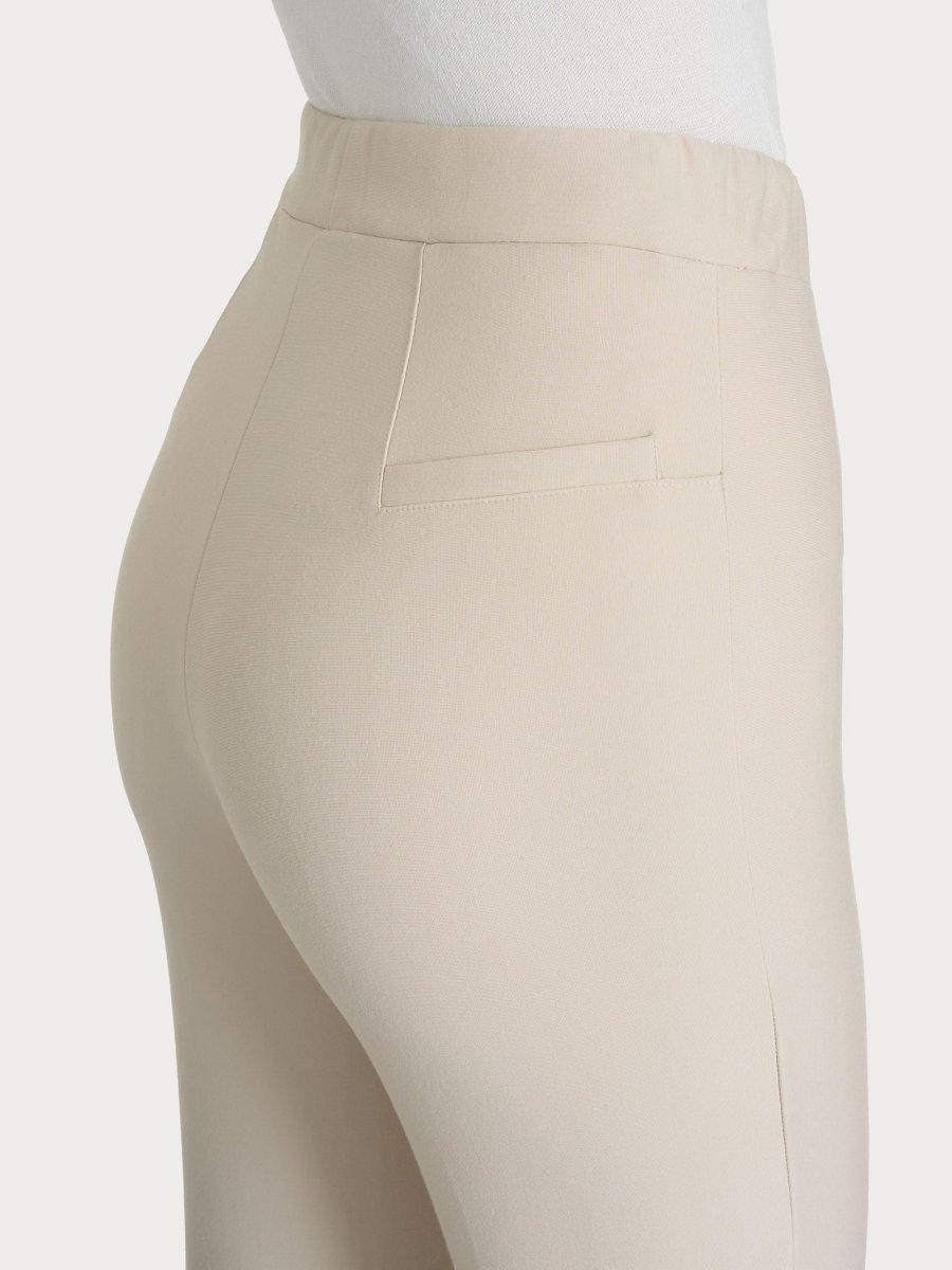 Pantalone flare in tessuto Compact - Champignon - immagine 4