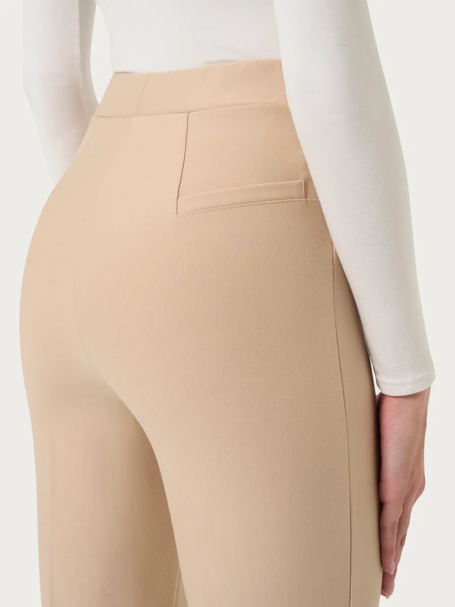 Pantalone flare in tessuto Compact - Irish Cream - immagine 4