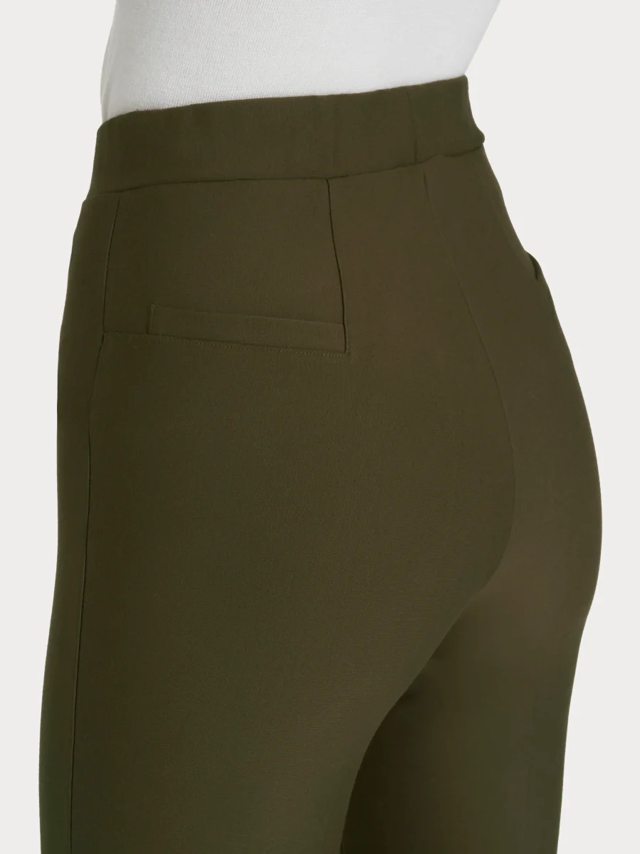 Pantalone flare in tessuto Compact - Dark Olive - immagine 4