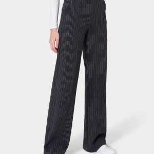 Pantalone gessato a palazzo con tasche in tessuto Eco Jacquard - Fant.Oscuro Mel