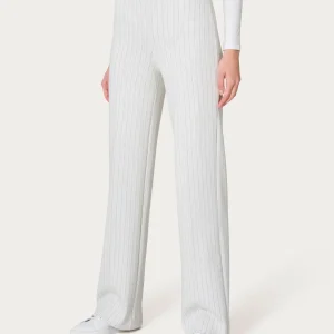 Pantalone gessato ampio in tessuto Eco Jacquard - Fant.Argento Mel.