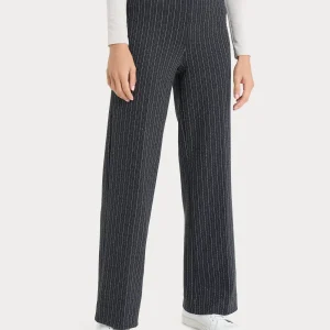 Pantalone gessato ampio in tessuto Eco Jacquard - Fant.Oscuro Mel